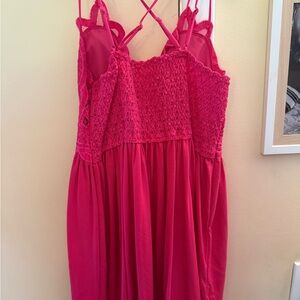 Zenana Outfitters Pink Lace Tank Top